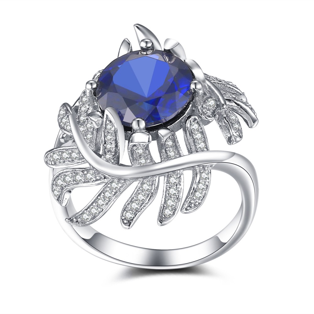 Cushion Cut Sapphire 925 Sterling Silver Cocktail Ring