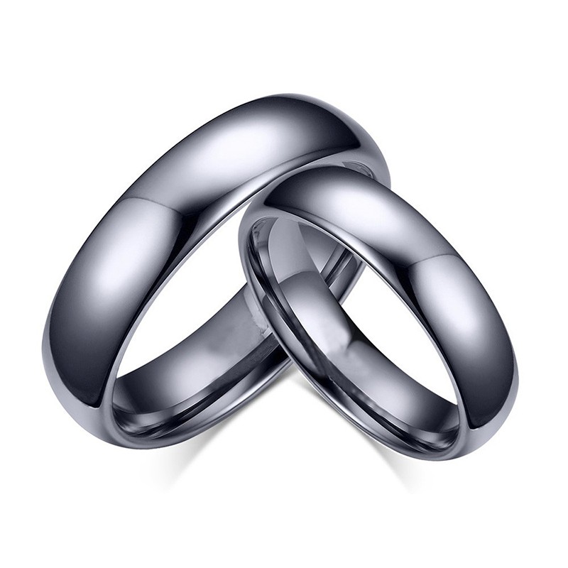 Fashion Black Titanium Steel Promise Ring for Couples
