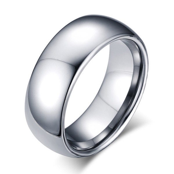 Tungsten Simple Silver Men's Ring