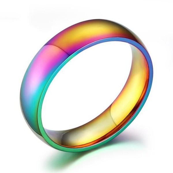 Titanium Gold Colorful Men's Ring