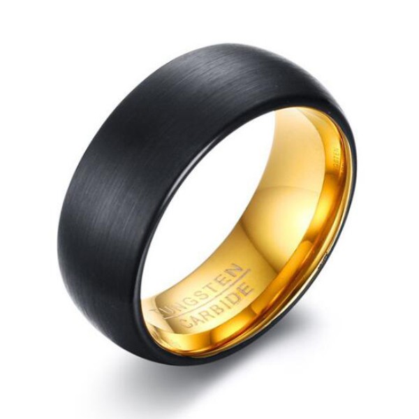 Tungsten Gold & Black Men's Ring