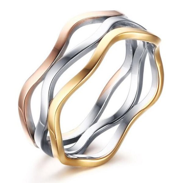 Titanium Silver Gold Rose Gold Promise Rings For Her