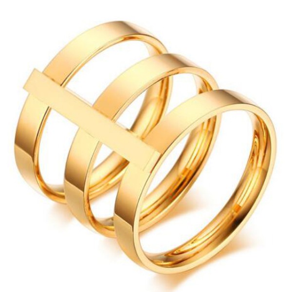 Titanium Beautiful Gold Promise Rings For Her