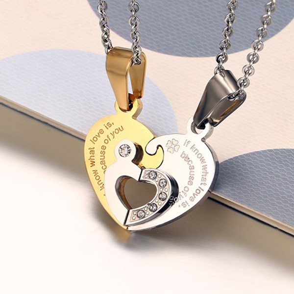 Heart Design Gold 925 Sterling Silver Necklace