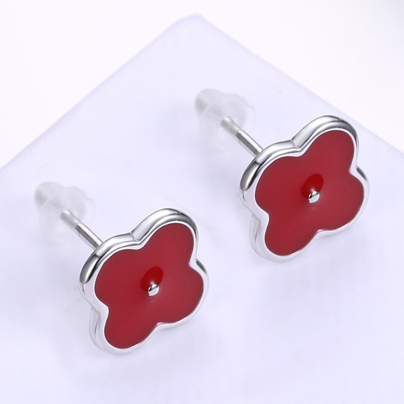 Red Clover S925 Silver Earrings