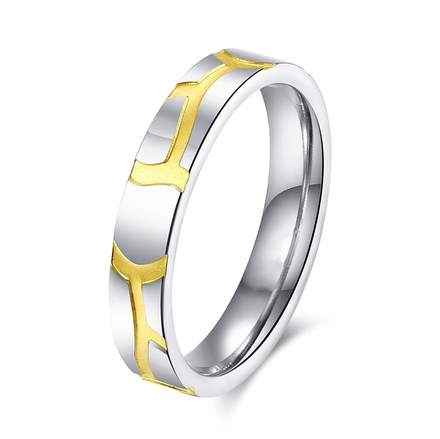 Silver and Gold Titanium Bands Rings for Women
