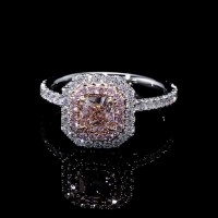 Cushion Cut Pink Sapphire 925 Sterling Silver Halo Engagement Rings
