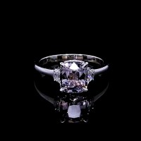 Radiant Cut Amethyst 925 Sterling Silver Engagement Rings