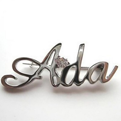 Personalized 925 Sterling Silver Name Brooch