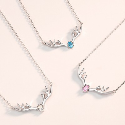 Lovely Antler S925 Silver Necklace