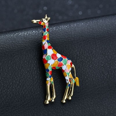 Colorful Giraffe Single Needle Brooch