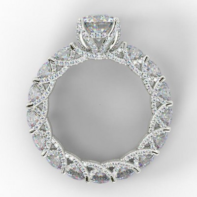 Round Cut White Sapphire 925 Sterling Silver Bridal Sets