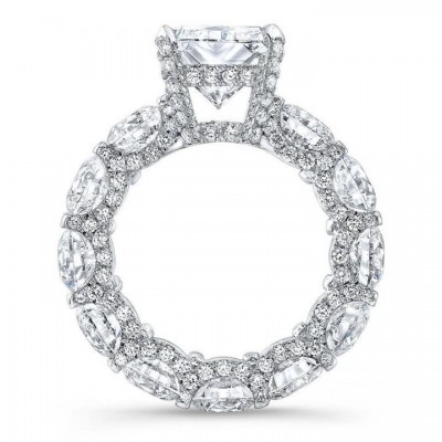 Radiant Cut White Sapphire Sterling Silver Engagement Ring