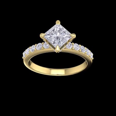 Cushion Cut White Sapphire Gold 925 Sterling Silver Engagement Rings