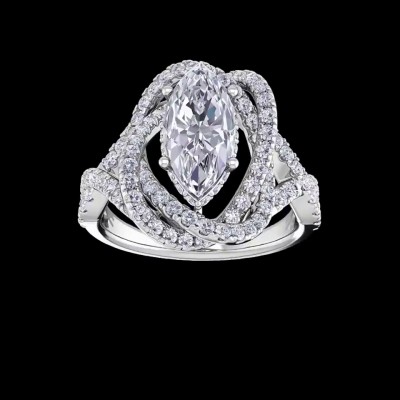 Marquise Cut White Sapphire 925 Sterling Silver Engagement Rings