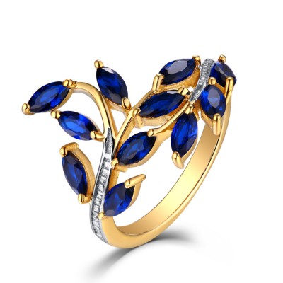 Marquise Cut Sapphire Gold 925 Sterling Silver Wedding Bands