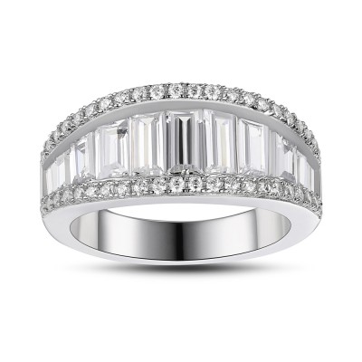 White Sapphire 925 Sterling Silver Women's Wedding Bands