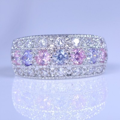 Amethyst Pink Sapphire Band For Women