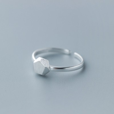 Unique Design Polygonal 925 Sterling Silver Promise Rings For Her