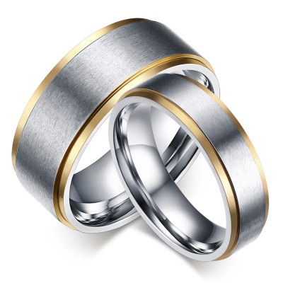 Stylish Titanium Steel Promise Ring for Couples