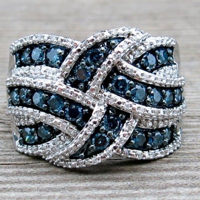 Twisted Blue Sapphire Cocktail Bands