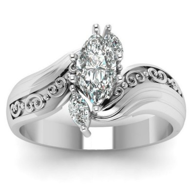 Vintage Marquise Cut 3-Stone Rings For Women