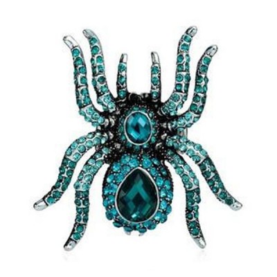Gothic Blue Spider Ring
