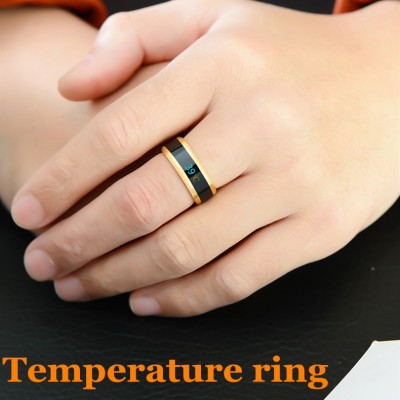 Men and Women Magic Titanium Steel Gold Temperature Rings
