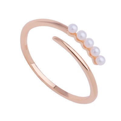 Pearl Gold 925 Sterling Silver Wedding Band