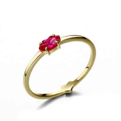 Marquise Cut Red Crystal Gold 925 Sterling Silver Engagement Rings