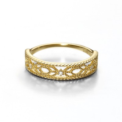 Gold 925 Sterling Silver Wedding Band