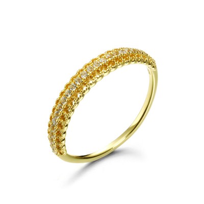 Gold 925 Sterling Silver Wedding Band