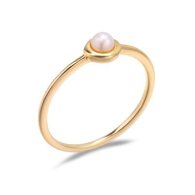 Pearl Gold 925 Sterling Silver Engagement Rings