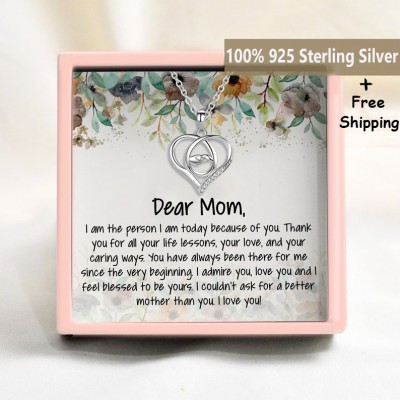 S925 Sterling Silver Mother and Child Necklace Mother's Day Gift