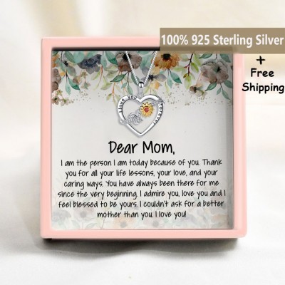 S925 Sterling Silver Heart-Shaped Honey Necklace Mother's Day Gift