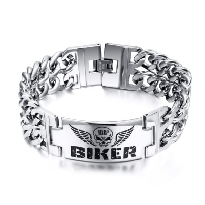 Biker Chain Design 925 Sterling Silver Bracelet