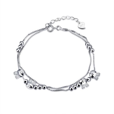 Cute Bunny Beads Pendant S925 Silver Bracelets