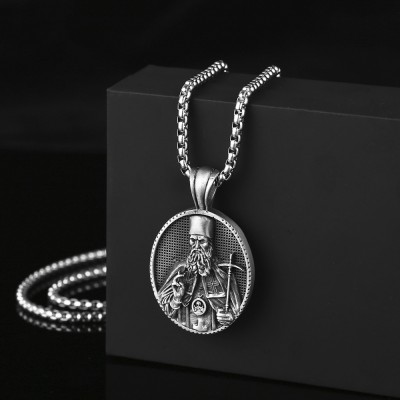 Men's Religious Christian Titanium Steel Necklace