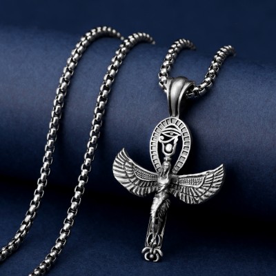 Men's Angel Hip Hop Titanium Necklace