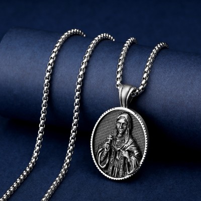Men's Virgin Mary Titanium Steel Necklace
