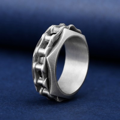 Men's Chain Rotation Decompression Anti-Anxiety Ring Necklace