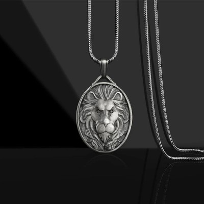 Men's Lion Animal Hip Hop Punk Titanium Steel Necklace