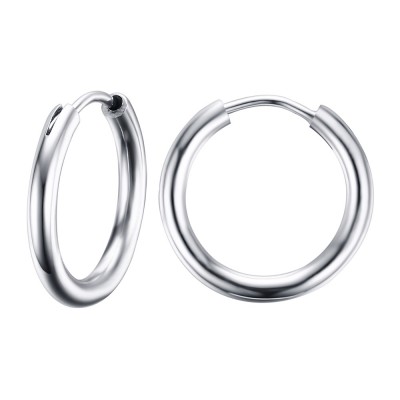 Round Silver 925 Sterling Silver Earrings
