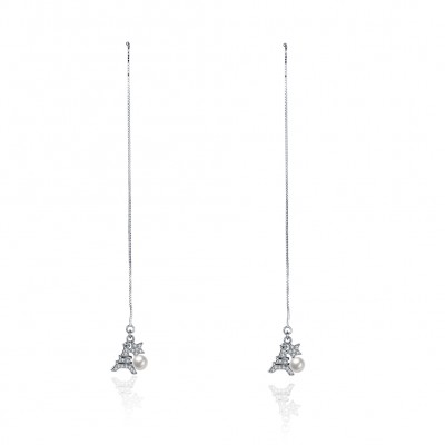 Eiffel Tower Pearl Star S925 Silver Earrings
