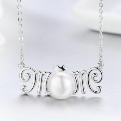Gift for Mom 925 Sterling Silver Pearl Necklace