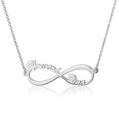 925 Sterling Silver Infinity Two Name Necklace