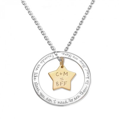 925 Sterling Silver Gold Two Name Necklace