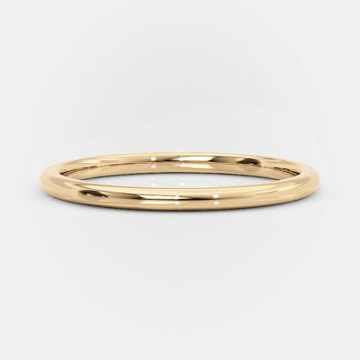 Yellow Gold Simple Sterling Silver Wedding Band