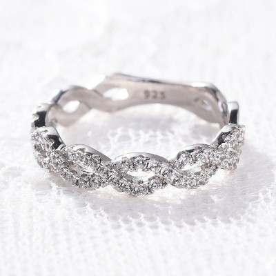 Classic Infinity Sterling Silver Wedding Band