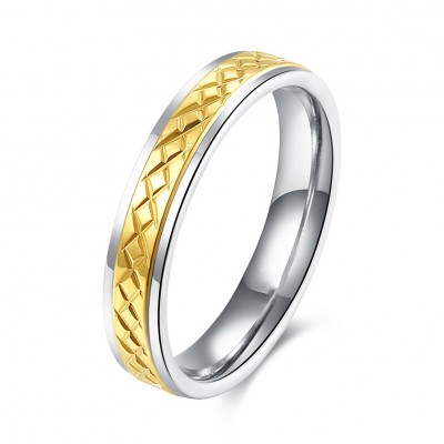 Nice Silver and Gold Titanium Bands Rings for Women
